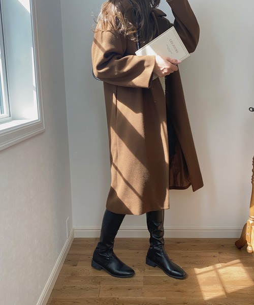 「LAUIR」 チェスターコート MEDIUM ダークベージュ レディース_画像5