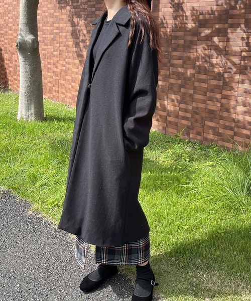 「LAUIR」 チェスターコート MEDIUM ダークベージュ レディース_画像6