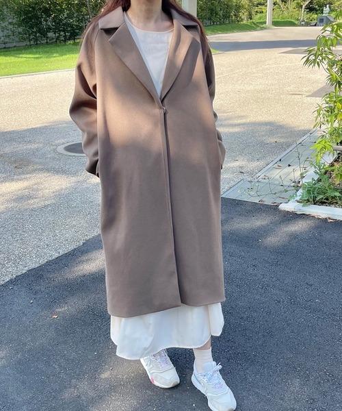 「LAUIR」 チェスターコート MEDIUM ダークベージュ レディース_画像8