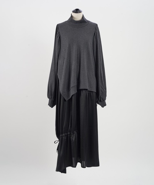 「gomme」 ドッキングワンピース MEDIUM ブラック レディース_画像8