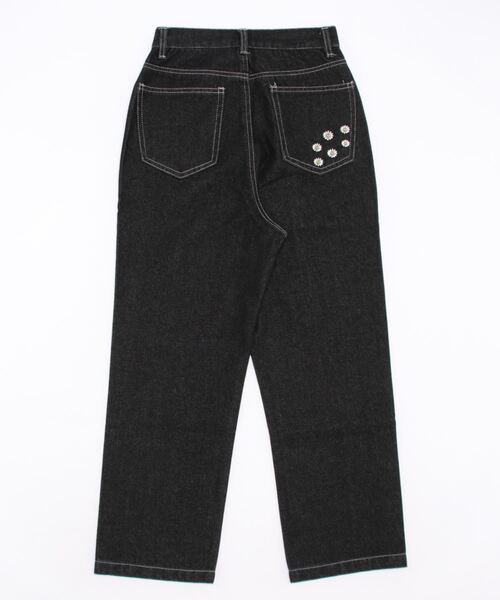 「nemne store」 デニムパンツ MEDIUM ブラック系その他 レディース_画像4