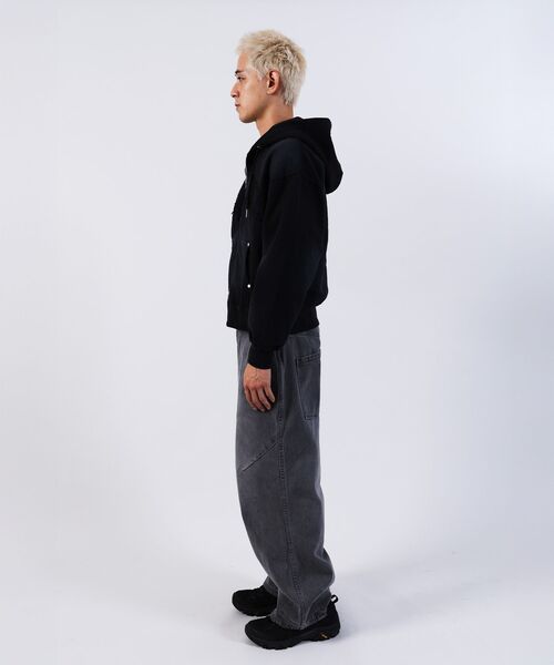 「SEQUENZ」 ジップアップパーカー SMALL ピンク メンズ_画像5