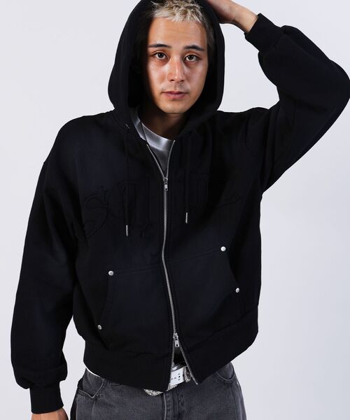 「SEQUENZ」 ジップアップパーカー SMALL ピンク メンズ_画像7