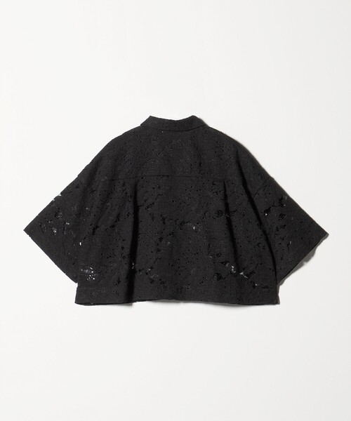 美品希少上品SACRA サクラ 日本製 フリルブラウス半袖コットン SACRA（サクラ） ブラウス シャツ 「SACRA」レース シャツブラウス