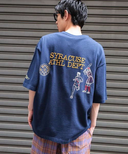 niko and…（ニコアンド） tシャツ イラスト刺繍ミニ裏毛Tシャツ メンズ