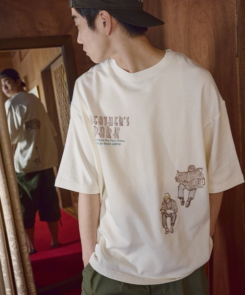 niko and…（ニコアンド） tシャツ イラスト刺繍ミニ裏毛Tシャツ メンズ
