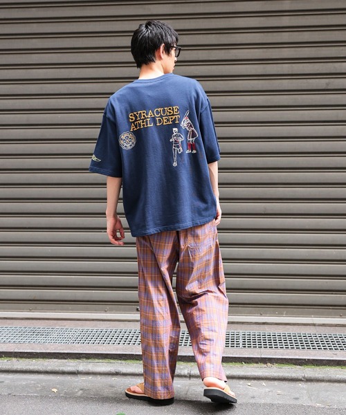 niko and…（ニコアンド） tシャツ イラスト刺繍ミニ裏毛Tシャツ メンズ