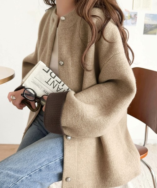 「classicalelf」 ニットカーディガン X-LARGE グレー レディース_画像2