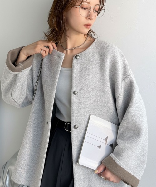 「classicalelf」 ニットカーディガン X-LARGE グレー レディース_画像3