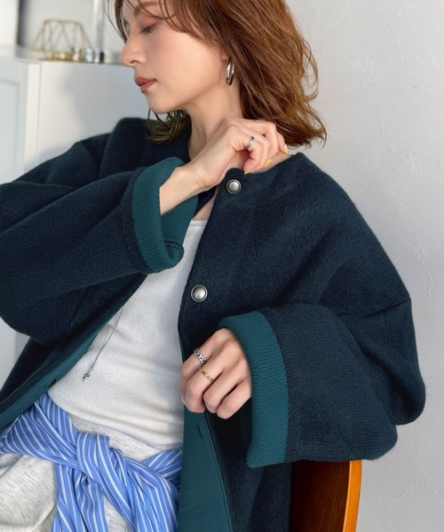 「classicalelf」 ニットカーディガン X-LARGE グレー レディース_画像4