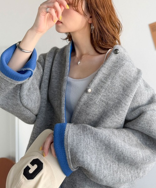 「classicalelf」 ニットカーディガン X-LARGE グレー レディース_画像6