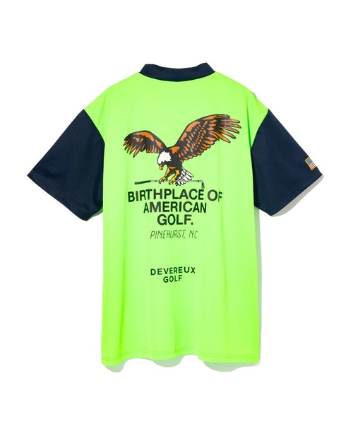 DEVEREUX GOLF tシャツ US Fly EagleモックネックTEE メンズ