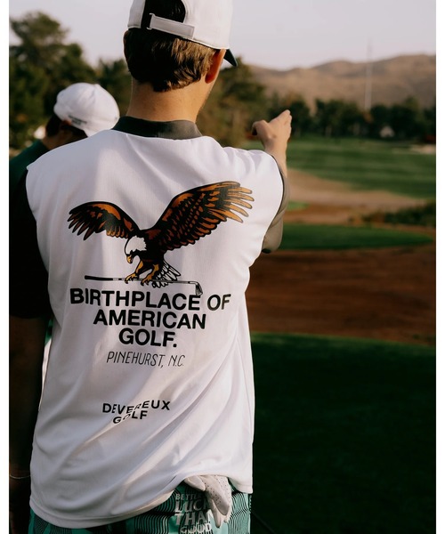 DEVEREUX GOLF tシャツ US Fly EagleモックネックTEE メンズ