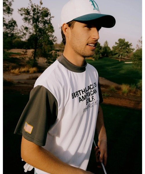 DEVEREUX GOLF tシャツ US Fly EagleモックネックTEE メンズ