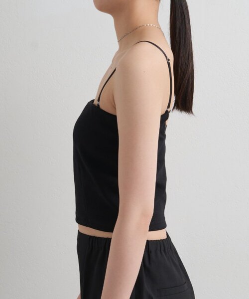 ラウンジドレス シルクキャミソール ブラック　サテン　黒 Loungedress（ラウンジドレス） キャミソール 2WAYキャミ : ZOZOTOWN