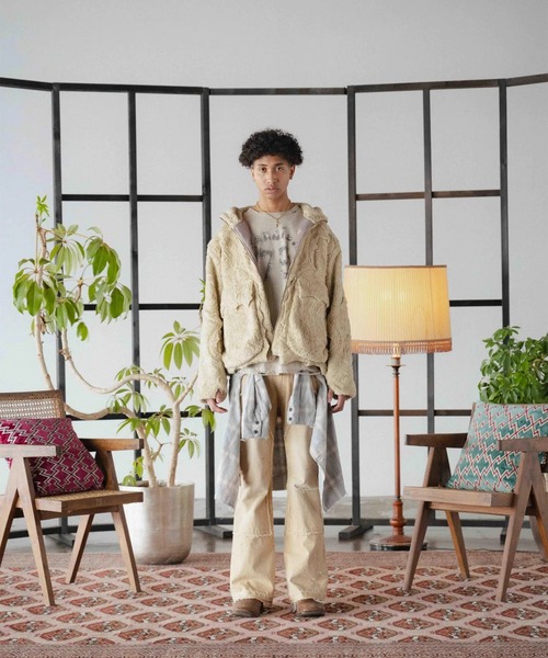ジーンズ 「FACCIES」FADED DOUBLE KNEE PAINTER FLARE PT メンズの画像