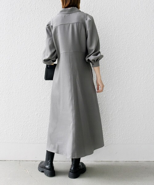 「SHIPS any」 シャツワンピース ONE SIZE グレー レディースの画像