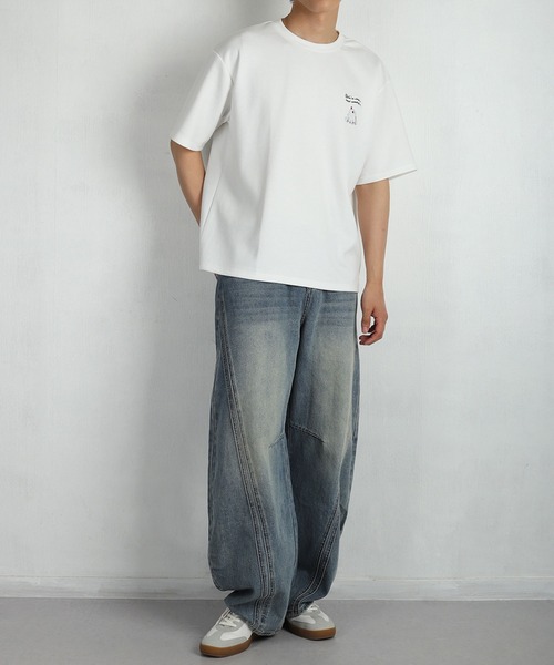 WESTSEA（ウエストシー） tシャツ おばけ バック刺繍 半袖Tシャツ 