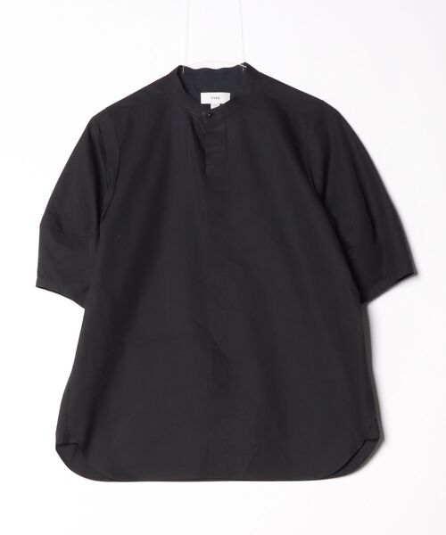 HYKE ハイク バンドカラー ブザムシャツ 半袖 ブラック サイズ1 HYKE（ハイク） 半袖ブラウス 1 ブラック レディース : ZOZOTOWN Yahoo