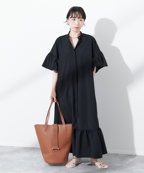 「journal standard L'essage」 7分袖ワンピース - ブラック レディース_画像5