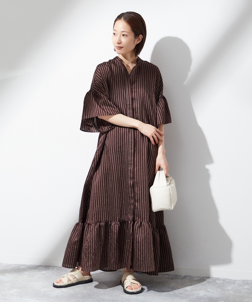 「journal standard L'essage」 7分袖ワンピース - ブラック レディース_画像7