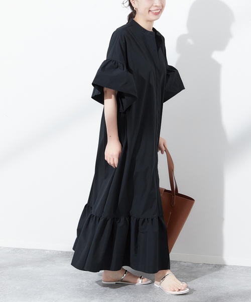 「journal standard L'essage」 7分袖ワンピース - ブラック レディース_画像8