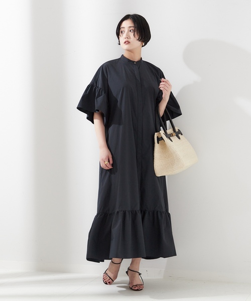 「journal standard L'essage」 7分袖ワンピース - ブラック レディース_画像9
