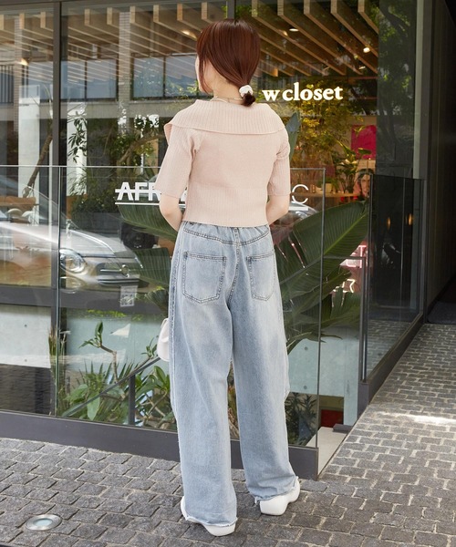 「w closet」 デニムパンツ FREE ホワイト レディース_画像4