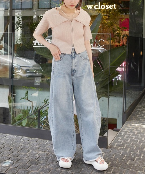 「w closet」 デニムパンツ FREE ホワイト レディース_画像6
