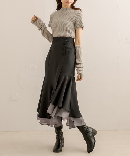 「OLIVE des OLIVE」 ロングスカート FREE ブラック レディース_画像6