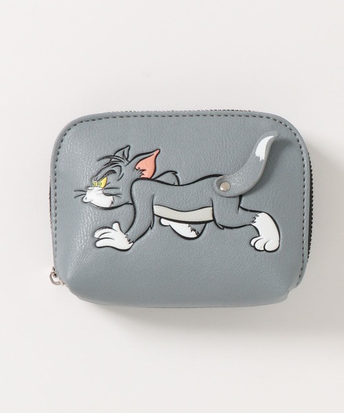 M.U.L. ポーチ アイスグレー シボ型押し ポーチ TOM＆JERRY×Flapperしっぽカードポーチ レディース メンズ