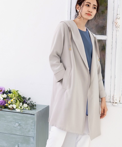 専用です！！GALERIE VIE フーテッドコート　ライトグレー GALERIE VIE ウールダブルフェイスフーデッドコートグレーS