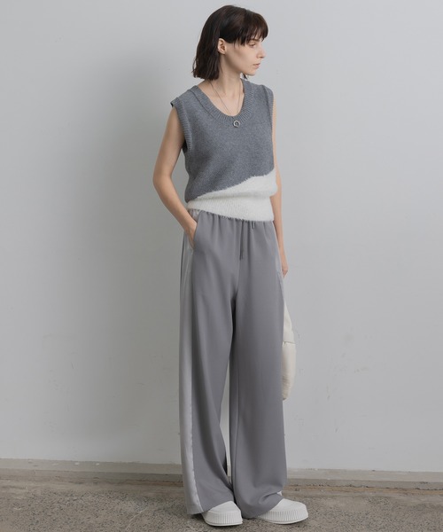 EKCOOKIES パンツ 「 」サイドラインワイドパンツ レディース メンズ