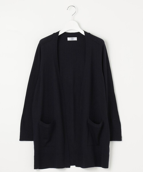 カーディガン 「洗える」KNIT BASIC ロング レディース