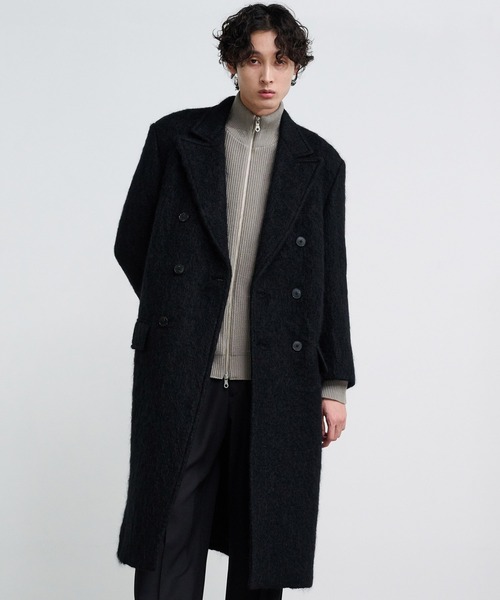 JOURNAL STANDARD ウール　モヘア　シャギー　コート ブラック JOURNAL STANDARD ウール モヘア シャギー コート ブラック