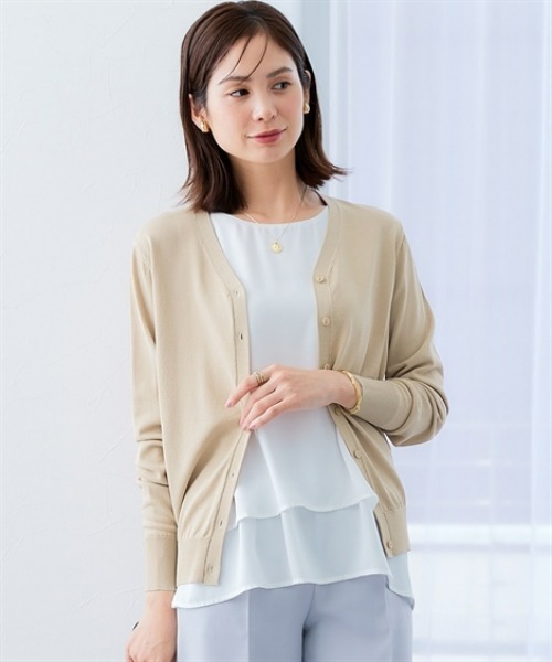 7days Life Styling カーディガン 「ひんやり接触冷感」抜け感Vネック