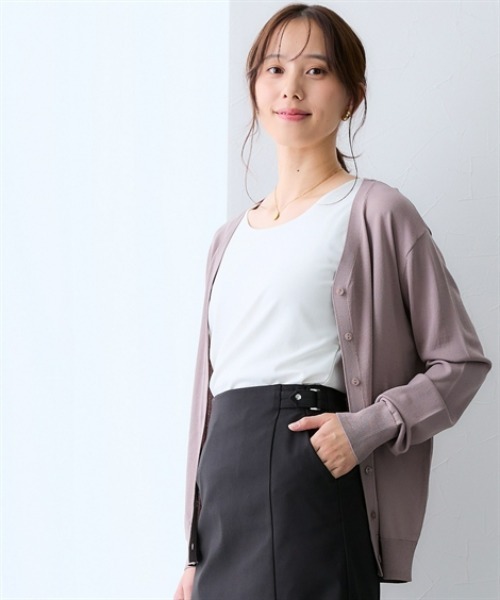 7days Life Styling カーディガン 「ひんやり接触冷感」抜け感Vネック
