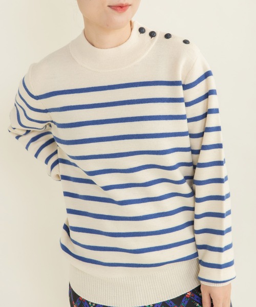 CHILD WOMAN ニット セーター コッツウォルズ総針マリンボーダー