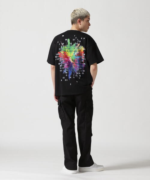 【VIP価格！】ALAIA ブルー ストライプ プリーツ Tシャツ ALOHA HAWAII サーフグラフィック レディースTシャツ ネイビー