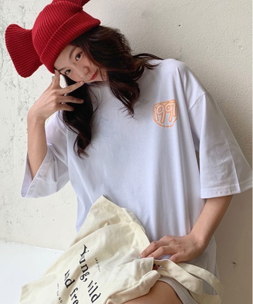 【didas】売り切れ前に 半袖Tシャツ バックプリントがかわいい★ tシャツ 「84」「休日少女」 和柄デザイン 刺繍ミックス バック