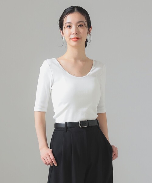 半袖カットソー　デミルクス スムース ハーフスリーブ Tシャツ（Tシャツ/カットソー）｜Demi-Luxe