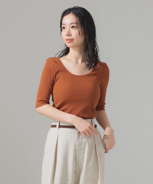 tシャツ 丸胴 テレコ Tシャツ レディース Demi-Luxe BEAMS tシャツ 丸胴 テレコ Tシャツ レディース
