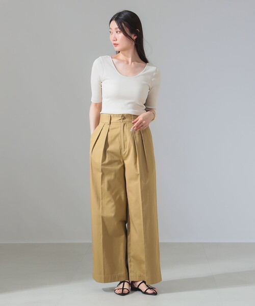 tシャツ 丸胴 テレコ 長袖 Tシャツ レディース Demi-Luxe BEAMS tシャツ 丸胴 テレコ Tシャツ レディース