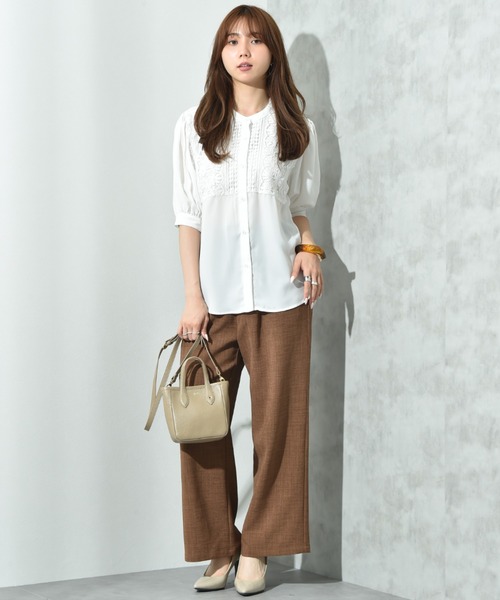 INTERPLANET（インタープラネット） ブラウス シャツ デシン＊レース5