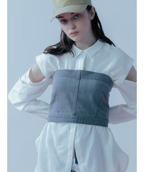 DENIM BARE BUSTIER レディース
