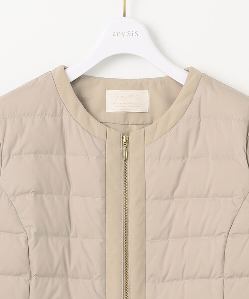 any SiS【撥水・洗える】2WAYノーカラーダウン ジャケット サイズ２ any SiS｜【撥水・洗える】2WAYノーカラーダウン ジャケット