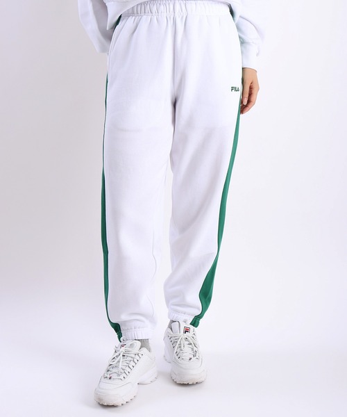 FILA（フィラ） パンツ レディース 裏起毛 サイドライン ジョガー