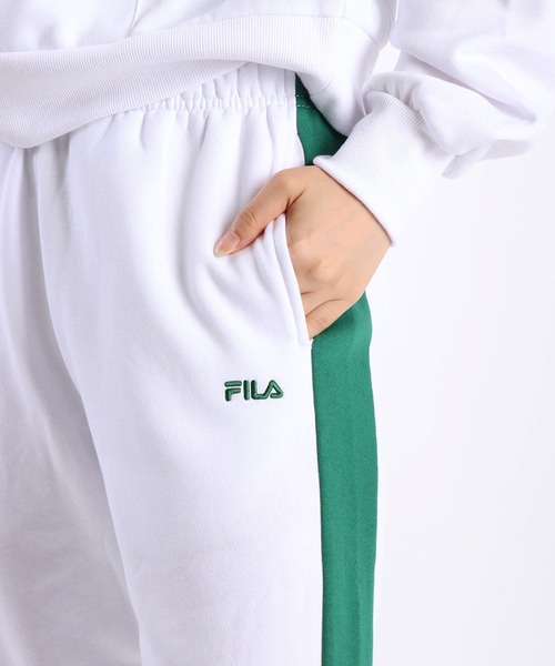 FILA（フィラ） パンツ レディース 裏起毛 サイドライン ジョガー