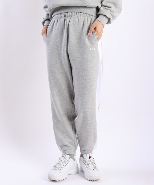 FILA（フィラ） パンツ レディース 裏起毛 サイドライン ジョガー