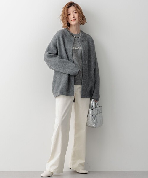 専用23区 38 今季ラクーンブレンドダブルフェイス ニットカーディガン CLASSY.11月号掲載/洗える】ラクーンブレンドダブルフェイス
